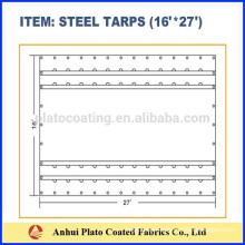 Vinyl Coated 16''x27' Steel Tarp made in 18oz pvc coated tarpaulin fabric